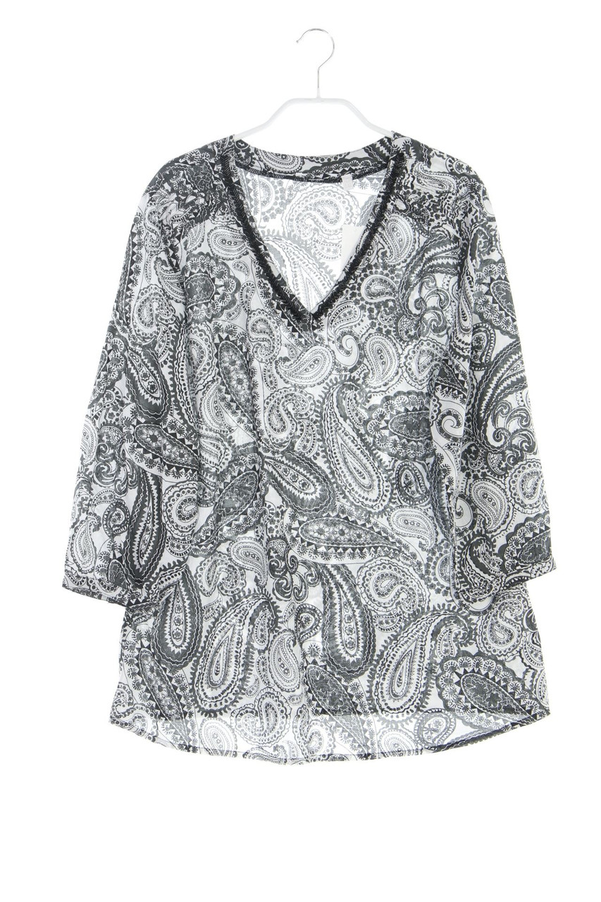 Ohne Label - Tunika-Bluse aus Baumwolle mit Paisley-Print - D 42