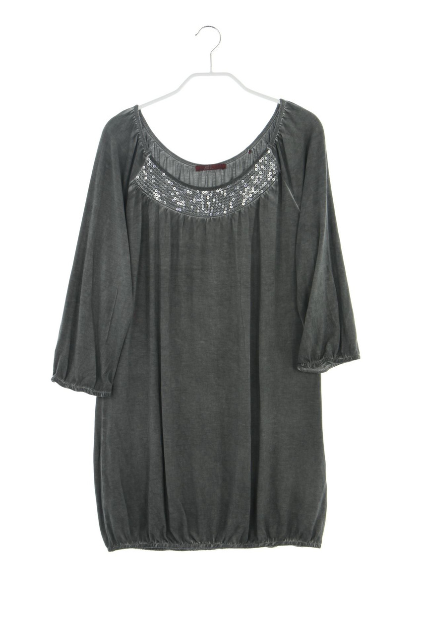 ESPRIT de corp - Garment Dyed-3/4-Arm-Shirt mit Pailletten mit Raffungen - S