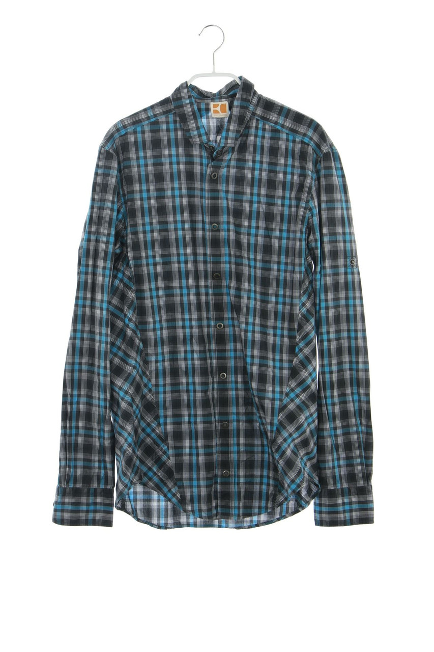 BOSS ORANGE - kariertes Hemd aus Baumwolle mit Roll-up-Manschette - S