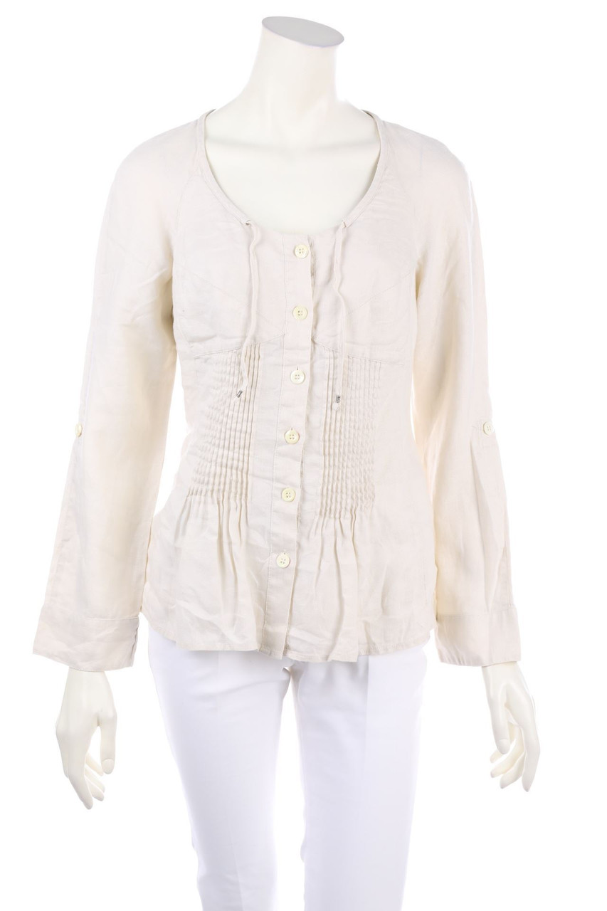 MARC AUREL - Leinenbluse mit Biesen - D 38