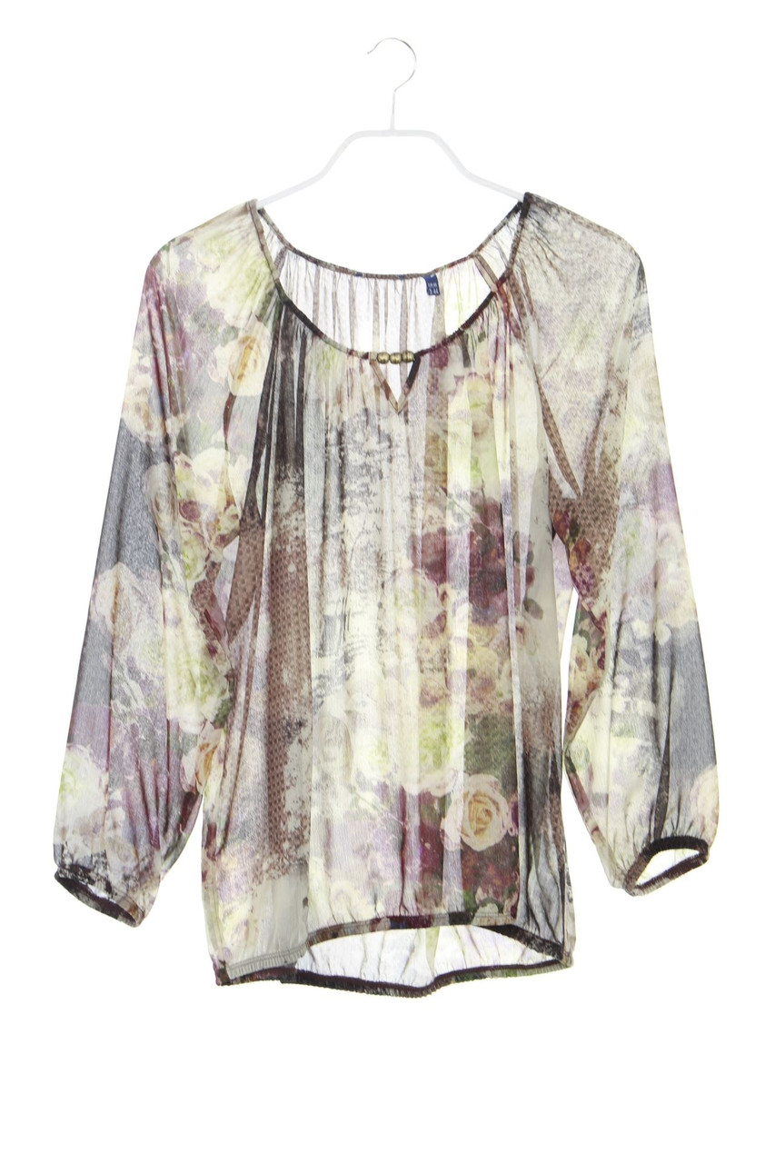 Ohne Label - Chiffon-Bluse mit Blumen-Print - D 44