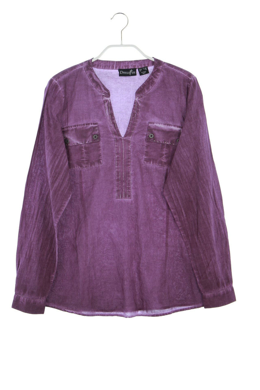 Dress In - Garment Dyed-Bluse mit Strass-Steinen - D 36