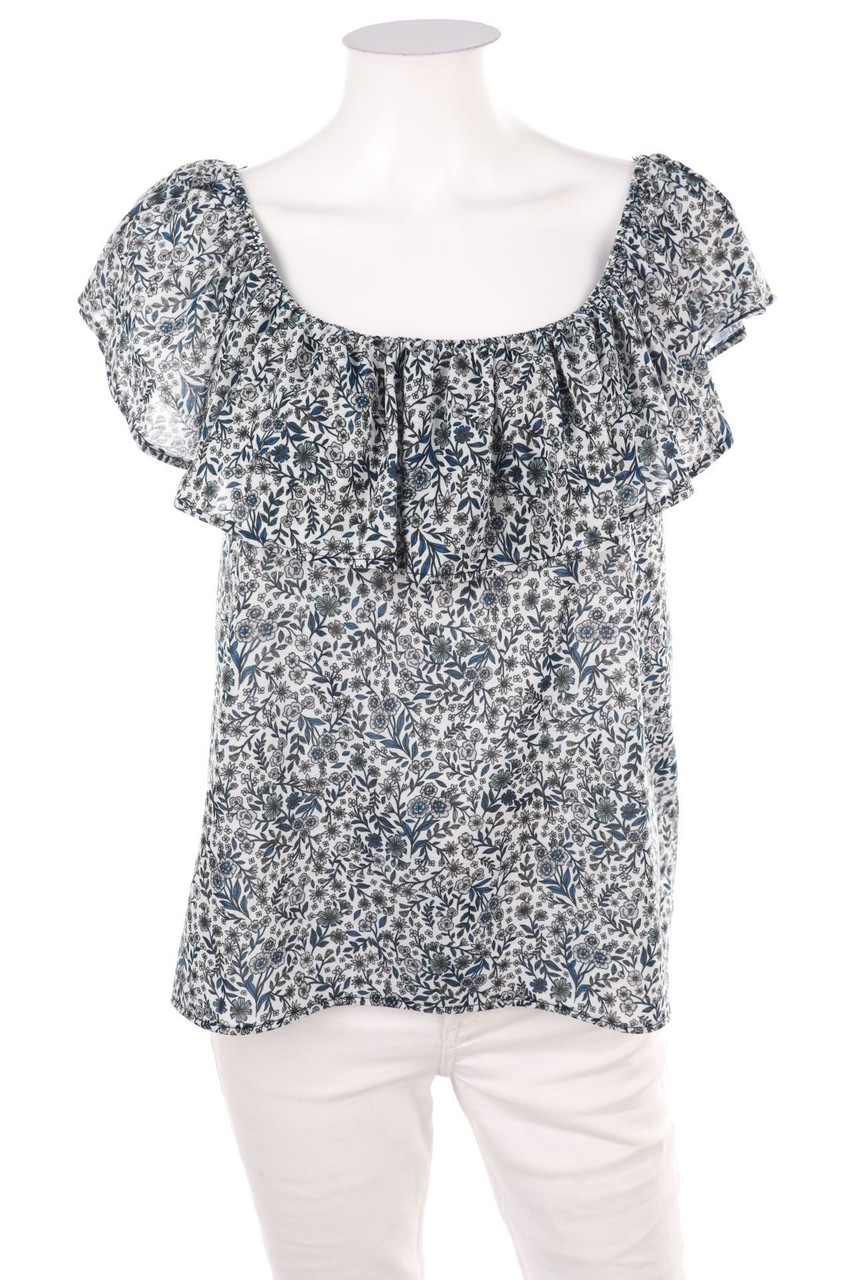 H&M - Carmen-Bluse mit Blumen-Print mit Volants - M