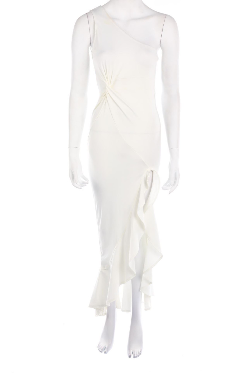 CBR - One Shoulder-One-Shoulder Kleid mit Volants aus Baumwolle - S