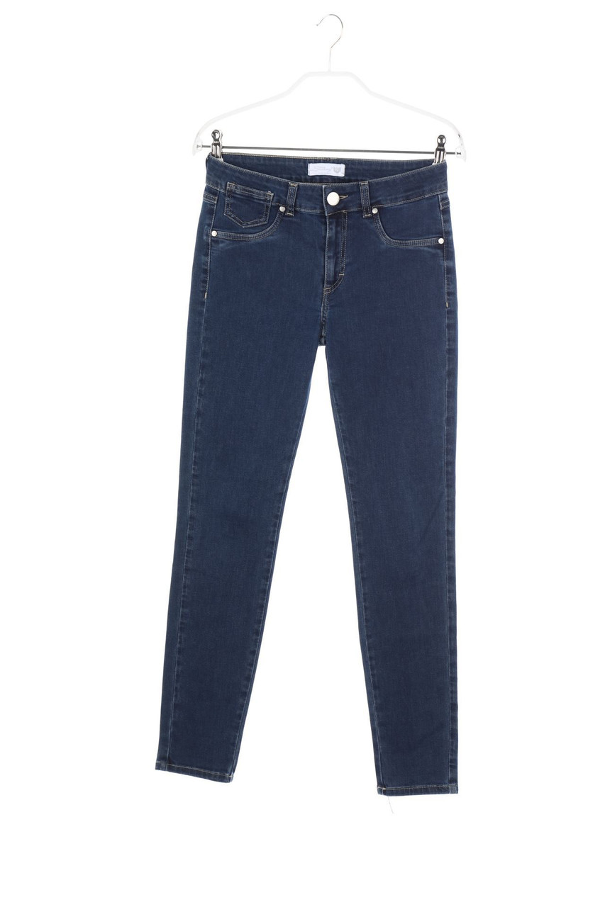 blue Luxury - Used Look Skinny-Jeans mit Stretch mit Schmuckstein-Applikation - S