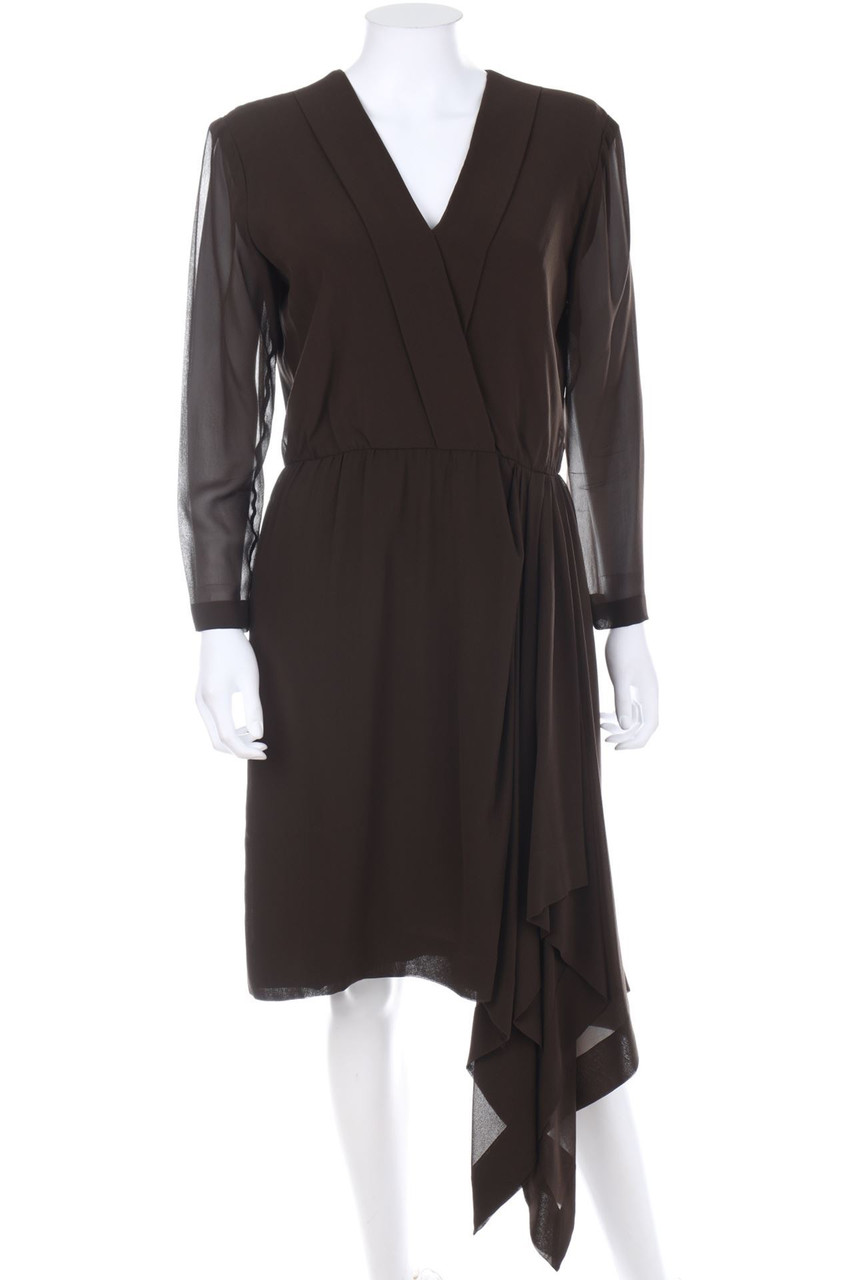 Ohne Label - Kleid aus Seide in Wickel-Optik - L