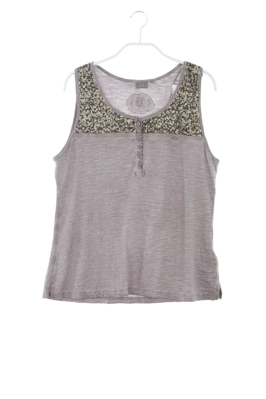 NILE - Garment Dyed-Top mit Pailletten - L