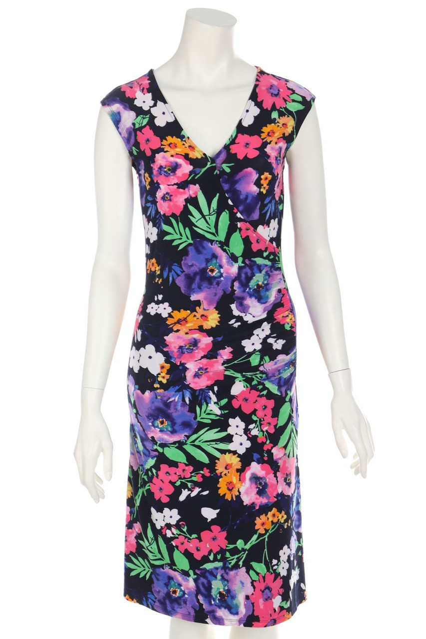 LAUREN RALPH LAUREN - Kleid in Wickel-Optik mit floralem Muster - S