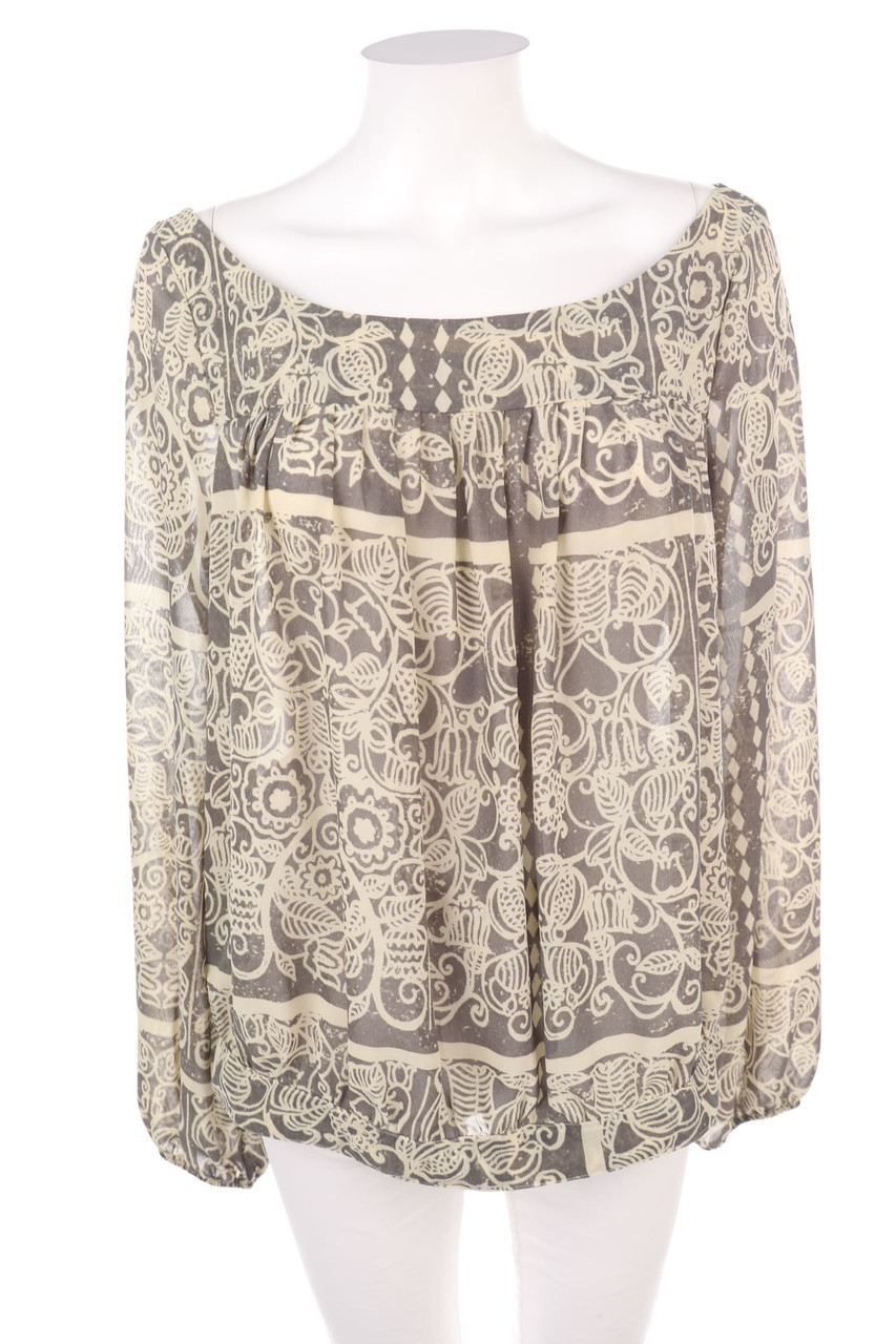 STILE BENETTON - Muster-Chiffon-Bluse mit Raffungen - D 40