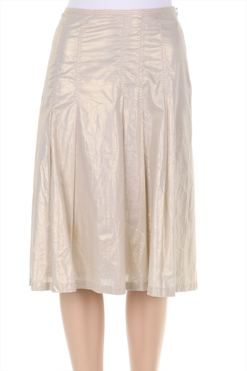 LUISA CERANO - Rock aus Baumwoll-Mix mit Metallic-Effekt - D 40