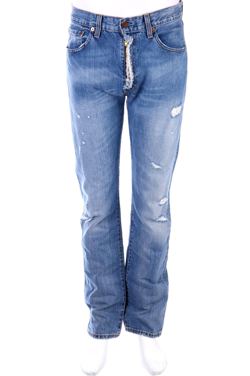 LEVI´S - Destroyed Straight Cut Jeans mit Logo-Applikation - W31