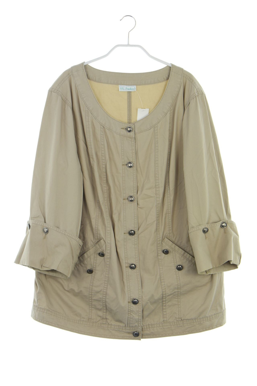 Ulla Popken - Baumwoll-Jacke mit Krempel-Ärmeln - D 48