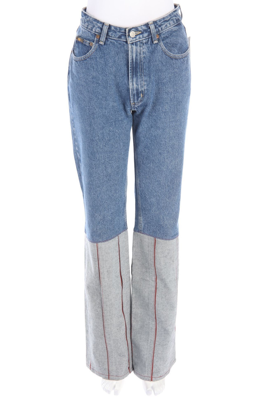 DKNY JEANS - Patchwork-Used Look Straight Cut Jeans mit Logo-Patch - D 42