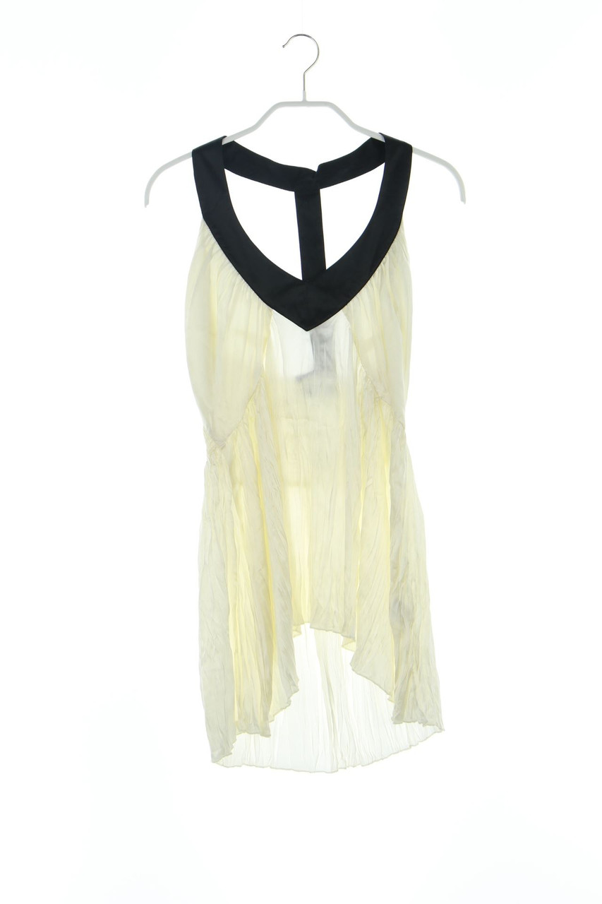 RA RE - Two Tone-Seiden-Top mit Raffungen - L