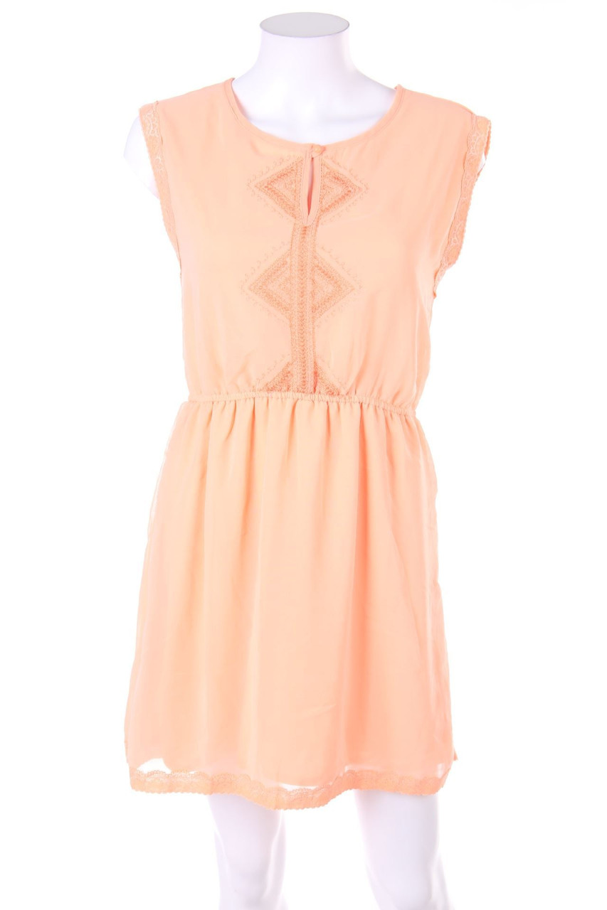 Ohne Label - Tunika-Tunikakleid mit Stickereien mit Spitze - D 36