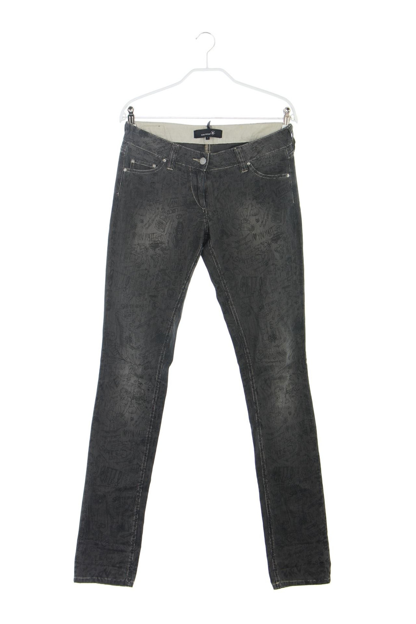 ISABEL MARANT - Used Look Skinny-Jeans mit Print - S