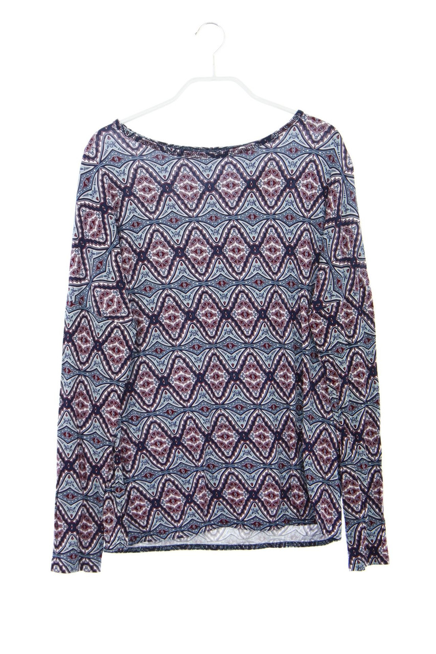 Ohne Label - Longsleeve-Shirt mit Print aus Viskose - L