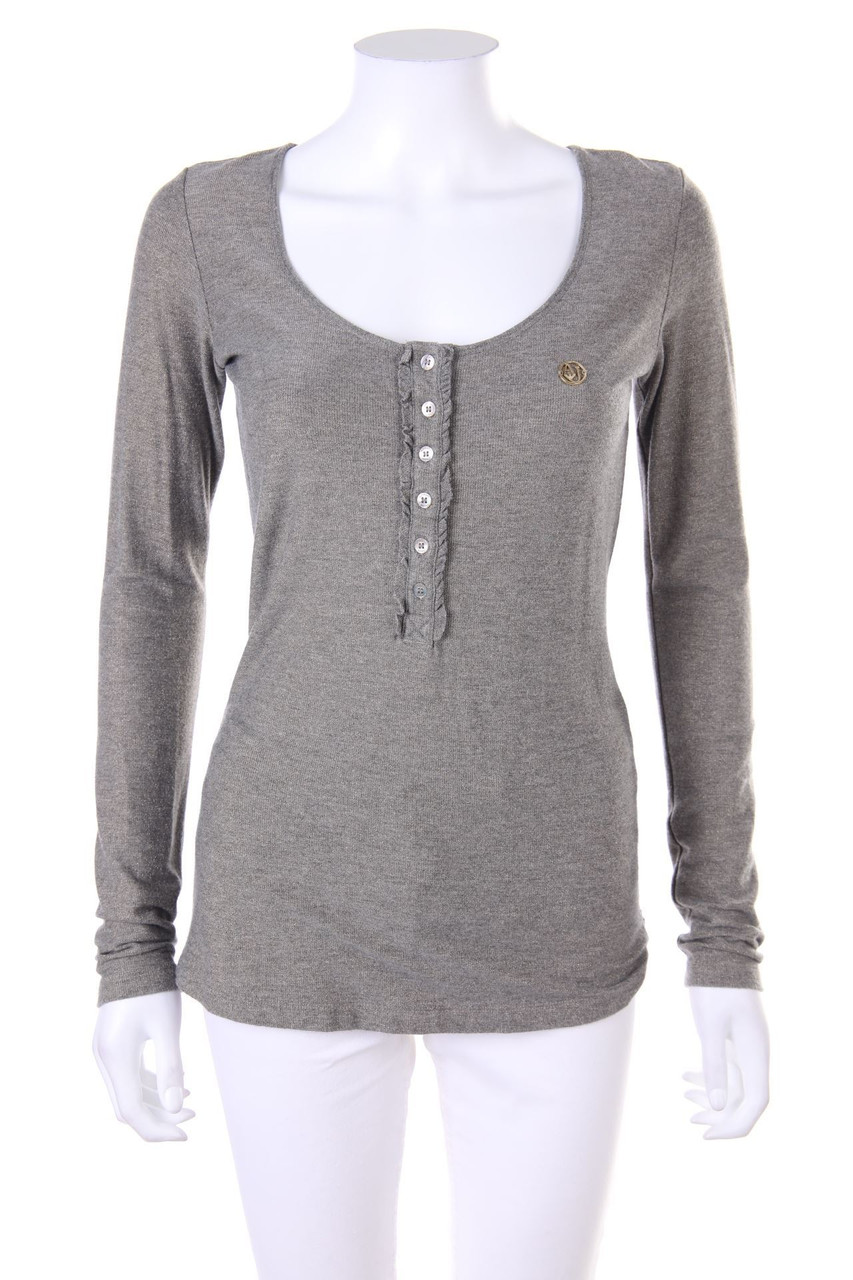 AJ ARMANI JEANS - Longsleeve-Shirt mit Rüschen mit Glitzer - D 38