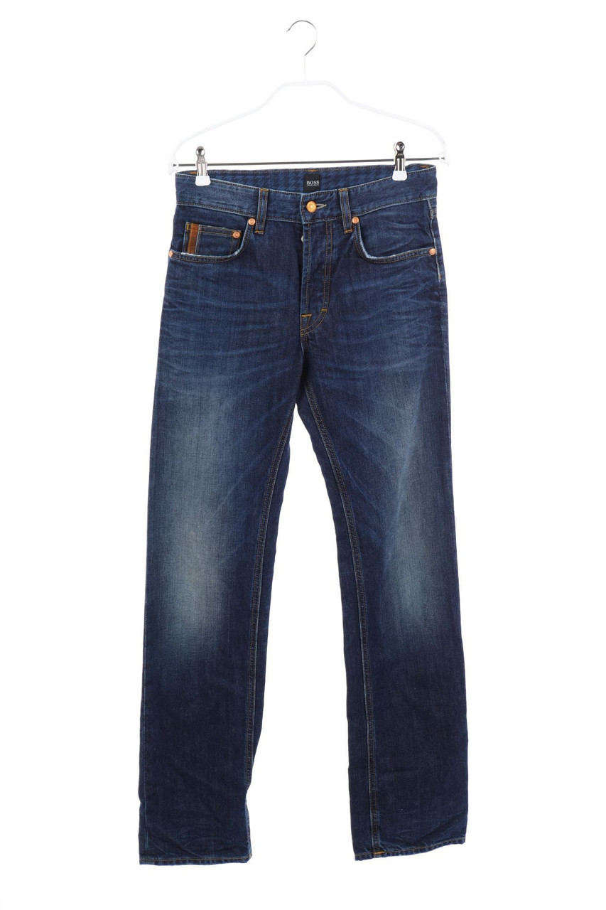 BOSS HUGO BOSS - Used Look Straight Cut Jeans mit Logo-Patch - W29