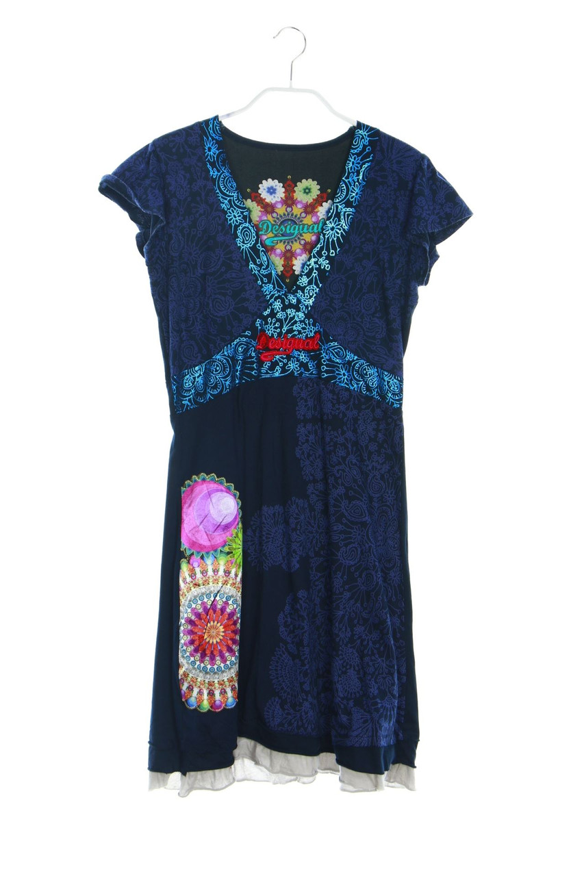 Desigual - Kurzarm-Kleid mit Patches - M