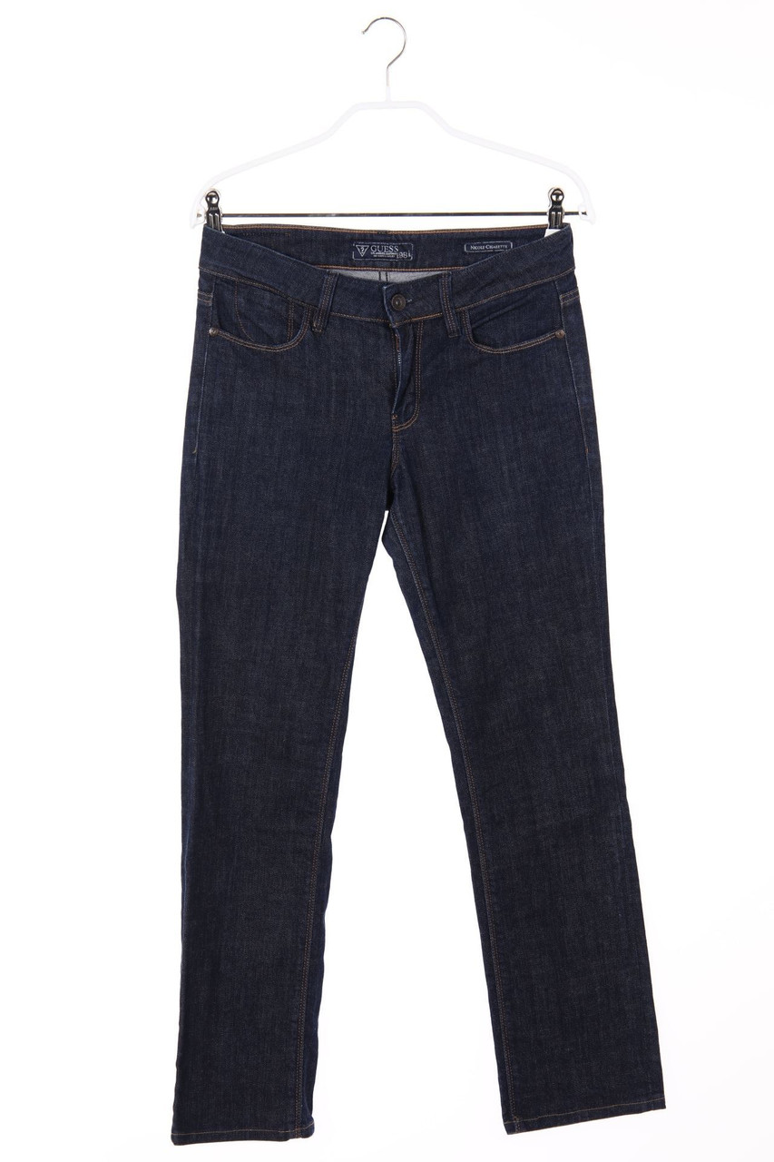 GUESS - Dark Denim Straight Cut Jeans mit Strass-Logo - W27