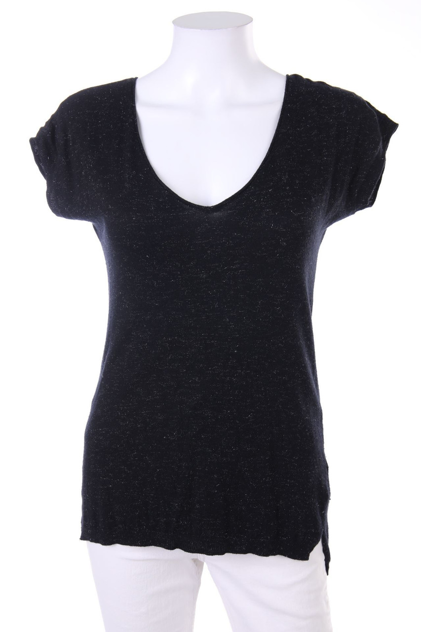 NAF NAF - Glitzer-Batwing-Shirt mit Reißverschluss - M