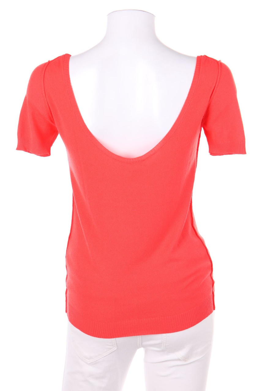 MAX&Co. - Strick-Kurzarm-Shirt mit tiefem Rückenausschnitt - M