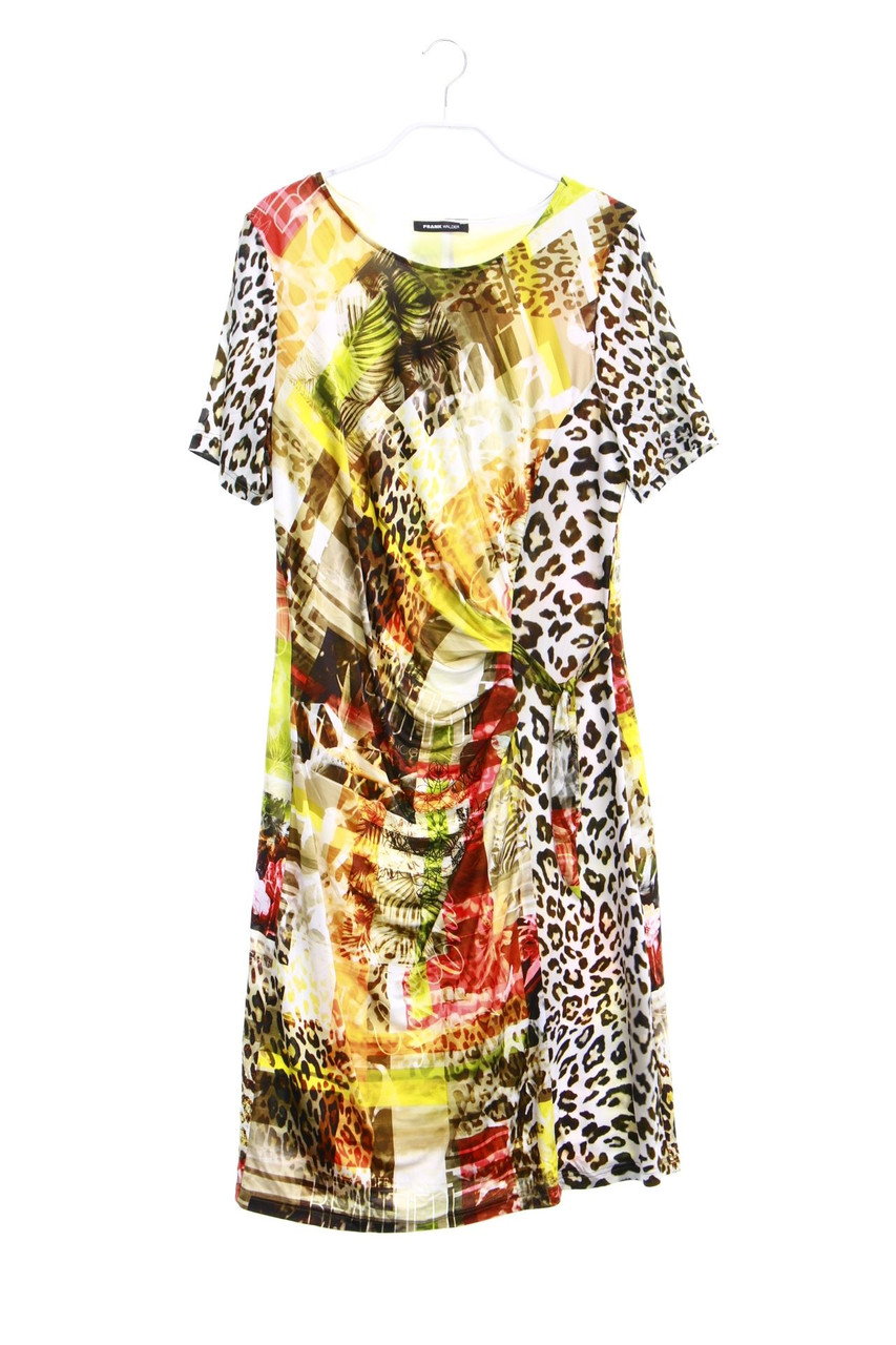 FRANK WALDER - Kleid zum Knoten mit Leo-Print - D 40
