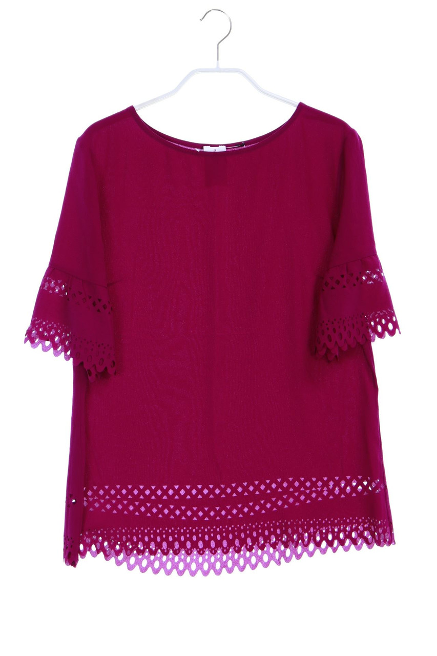 Ohne Label - Kurzarm-Bluse mit Cut-outs - M