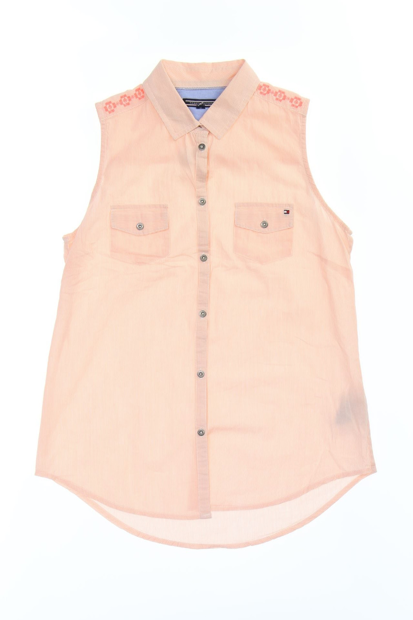 TOMMY HILFIGER - Baumwoll-Top mit Logo-Stickerei - 164