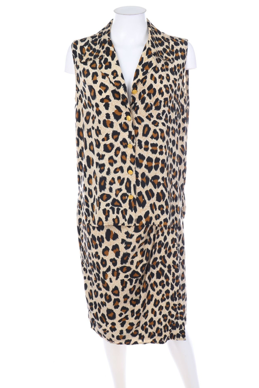 Elégance Paris - Kombination aus Seide mit Leo-Print - D 38