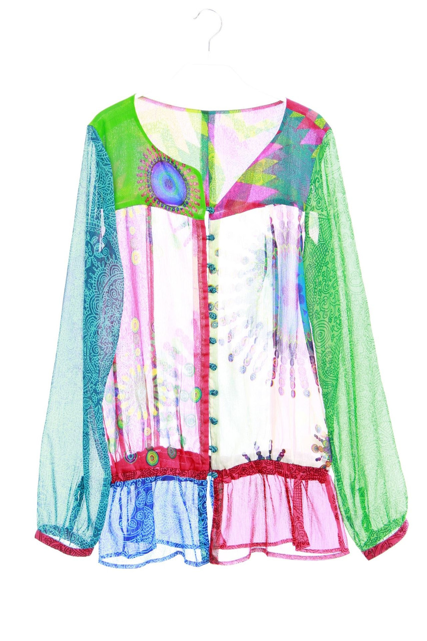 Desigual - Muster-Bluse mit Gummizug - M