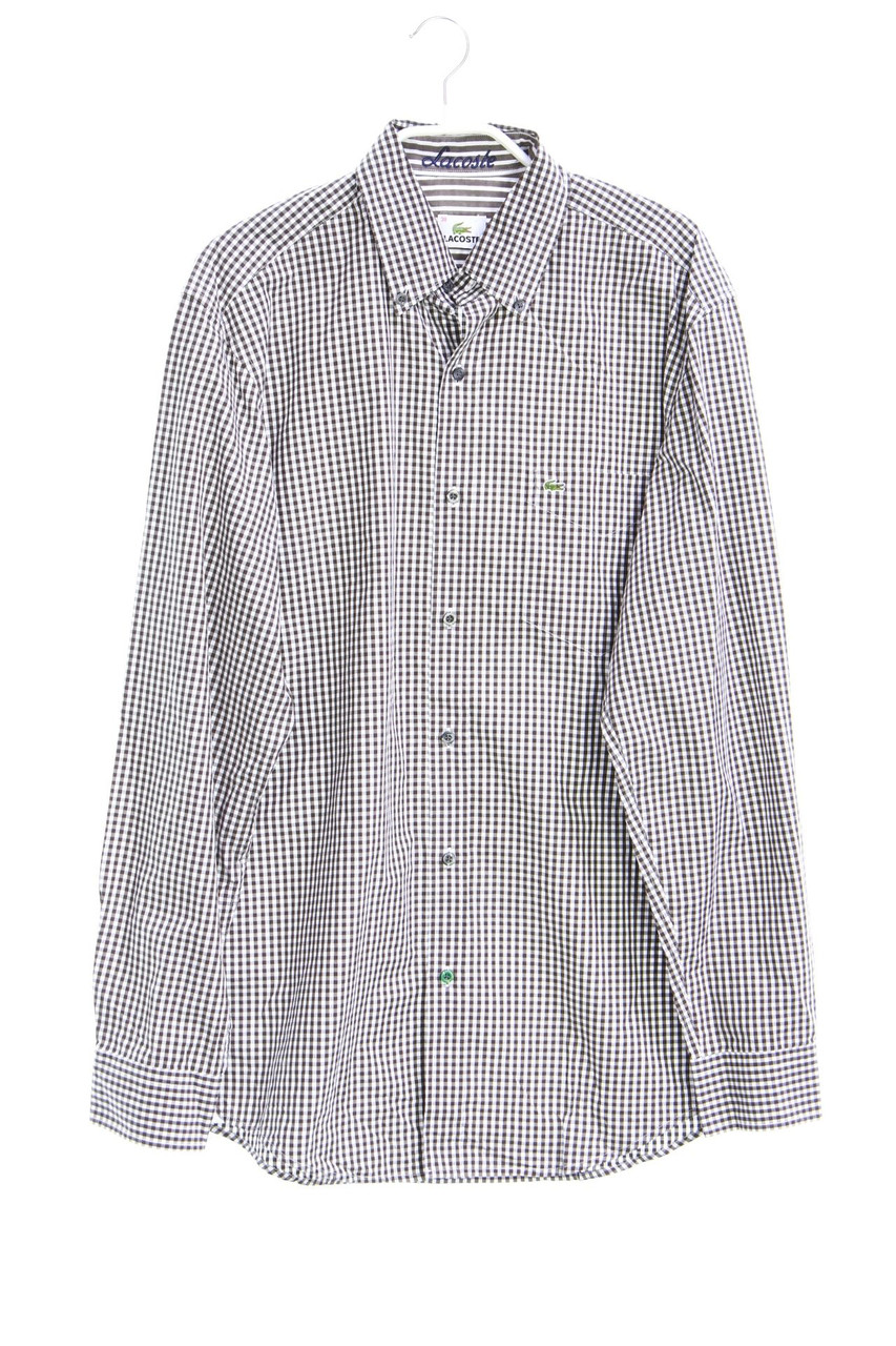 LACOSTE - kariertes Button-down-Hemd mit Logo-Stickerei - 38