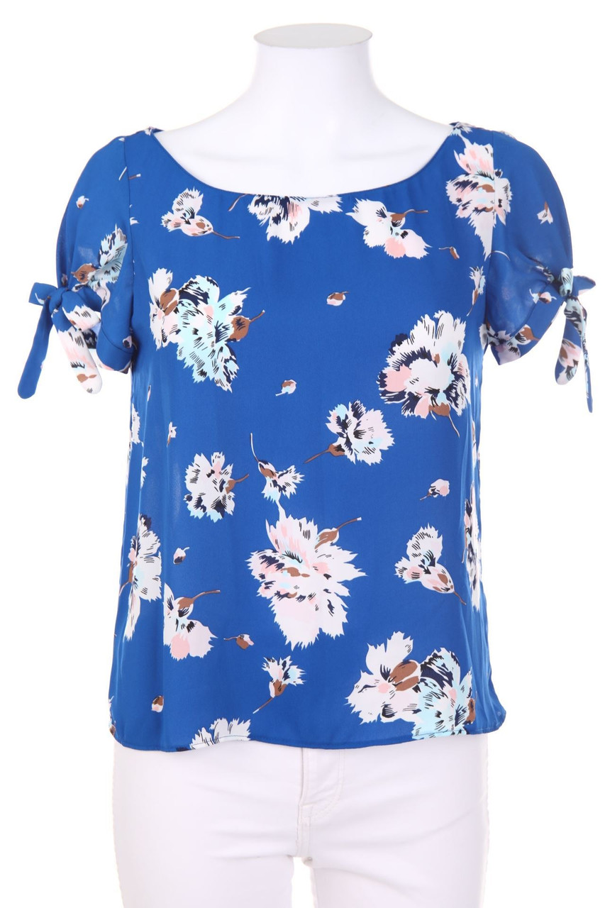 ZARA TRF - Kurzarm-Bluse mit Blumen-Print - M