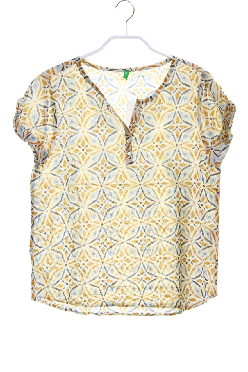 UNITED COLORS OF BENETTON - Kurzarm-Bluse aus Baumwolle mit Print - XS