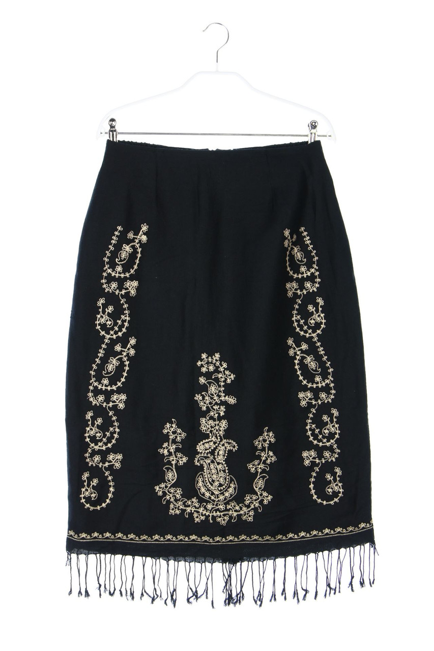 Ohne Label - Rock mit Fransen mit Gummizug - D 36