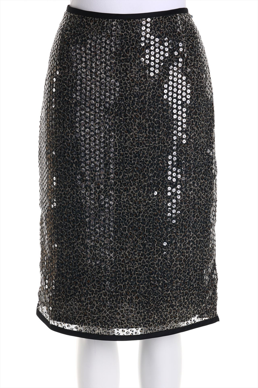 MARC CAIN - Rock mit Animal-Print mit Pailletten - D 40