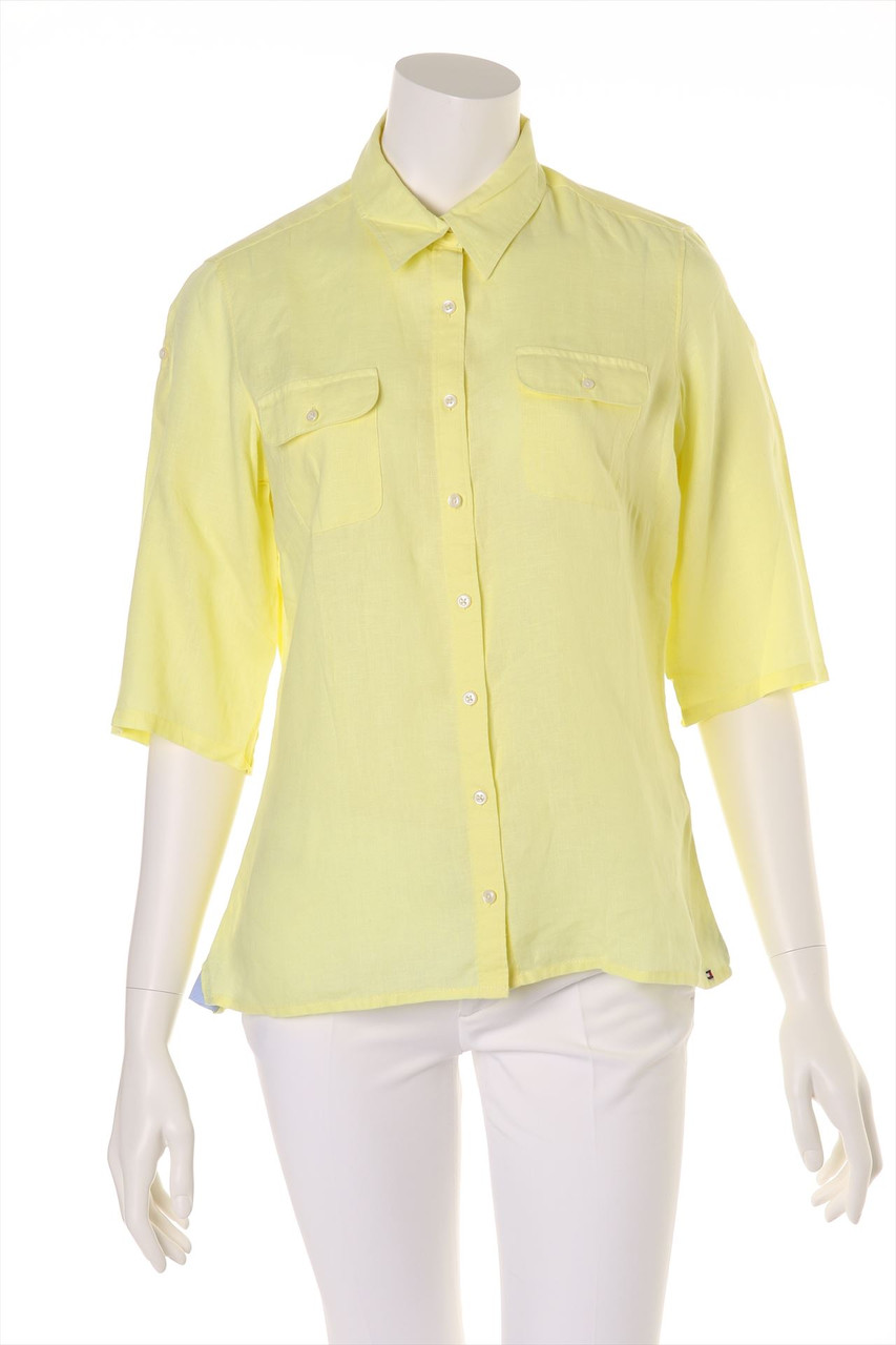 TOMMY HILFIGER - Hemd-Bluse mit kurzem Ärmel aus Leinen - D 40
