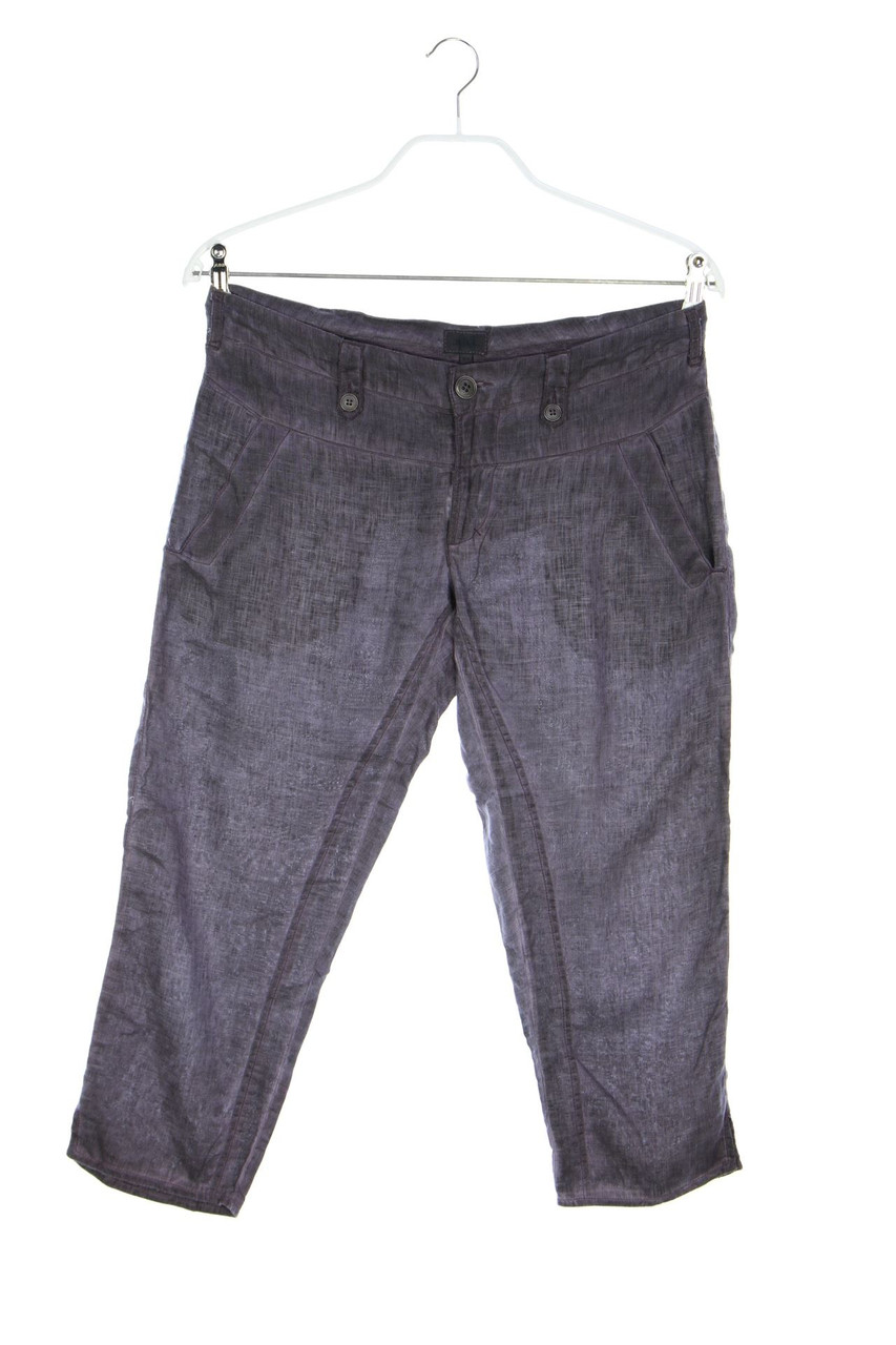 NILE - Garment Dyed-Capri-Hose aus Leinen mit Riegeln - S