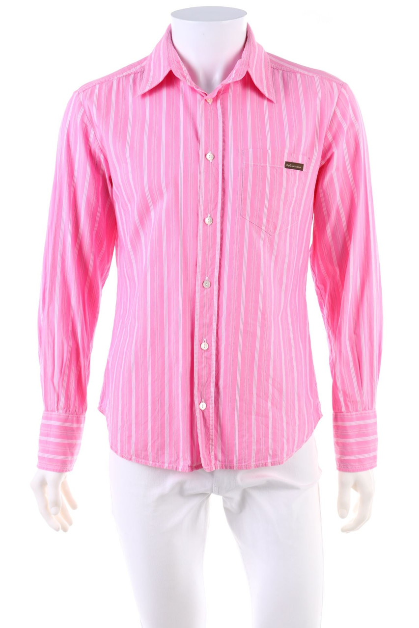 D&G DOLCE & GABBANA - Hemd aus Baumwoll-Mix mit Logo-Applikation - M