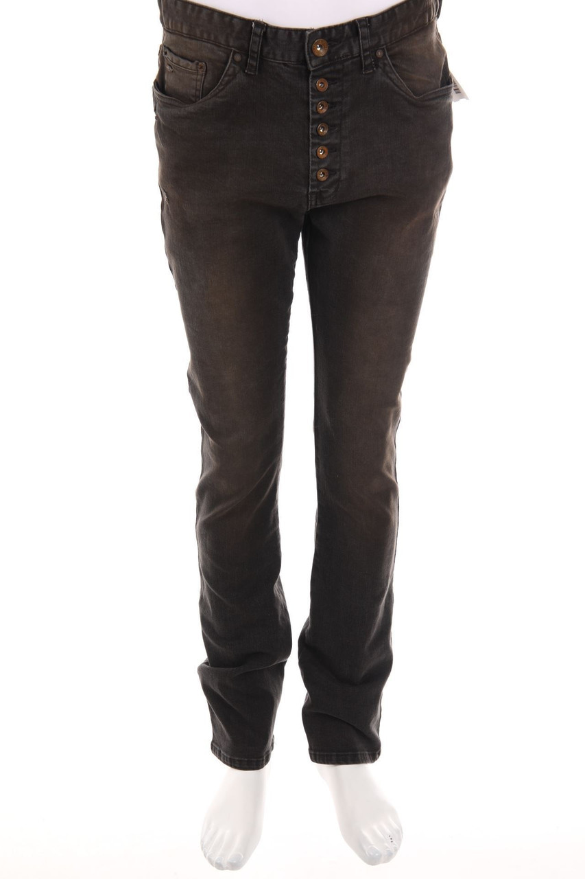 NILE MEN - Distressed Straight Cut Jeans mit Logo-Patch - W32