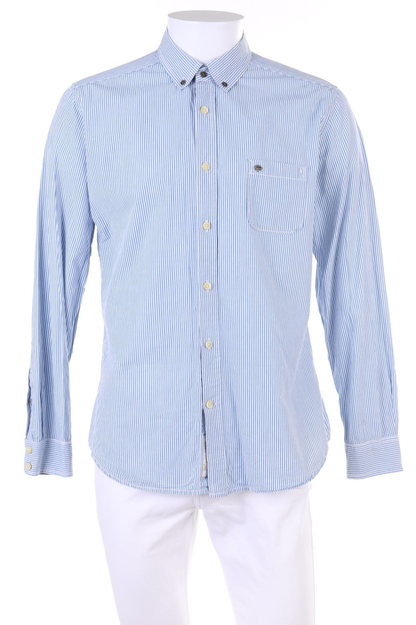 DIESEL - gestreiftes Button-down-Hemd aus Baumwolle mit Logo-Plakette - L