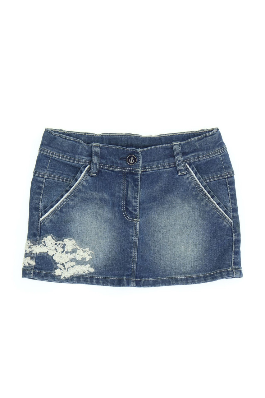 chicco - Jeans-Rock im Used Look mit Spitze - 98