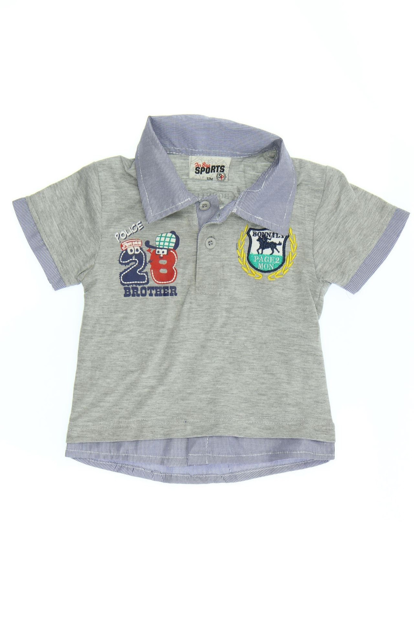 Ohne Label - Poloshirt aus Baumwoll-Mix mit Print - 158