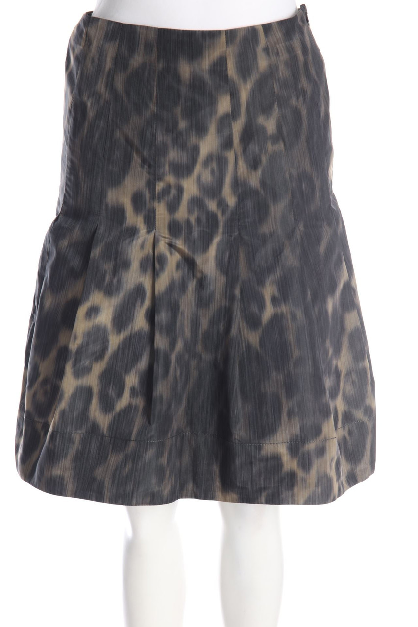 ZARA WOMAN - Falten-Rock mit Leo-Print - S