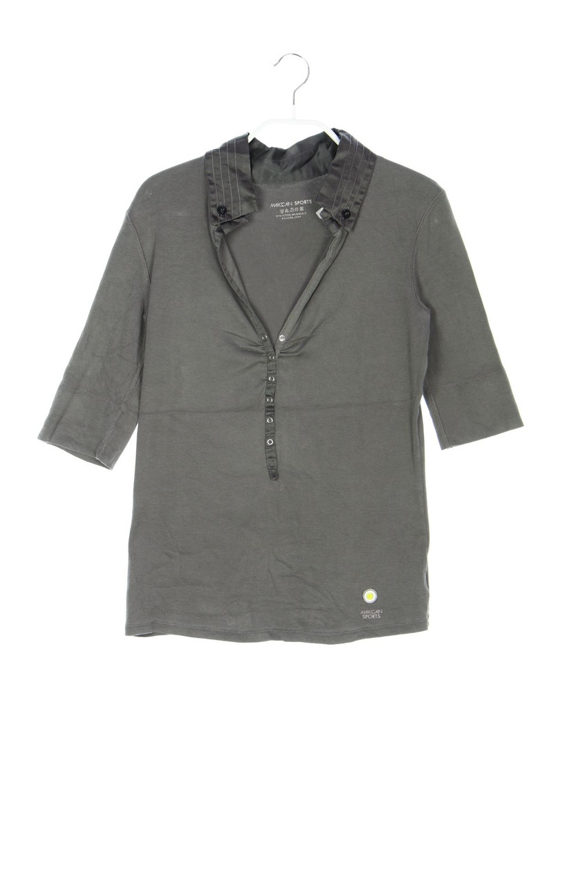 MARC CAIN SPORTS - Shirt mit Leinen mit Logo-Stickerei - D 40