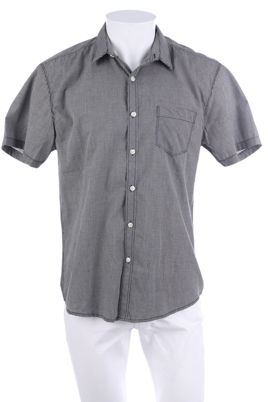 G3000 - Kurzarm-Hemd mit Karo-Muster aus Baumwolle mit Logo-Knöpfen - S