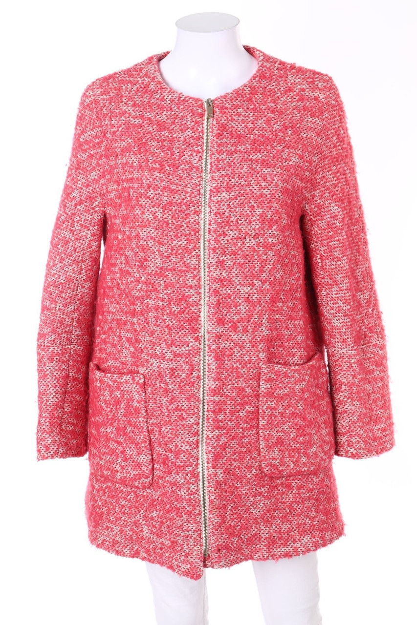 ZARA - Bouclé-Mantel mit Wolle - M