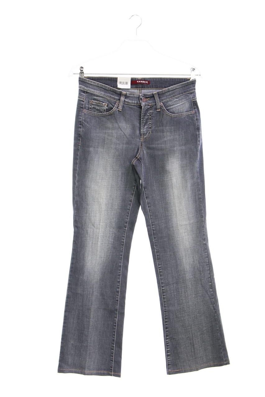 CAMBIO JEANS - Used Look Straight Cut Jeans mit Logo-Plakette - D 38