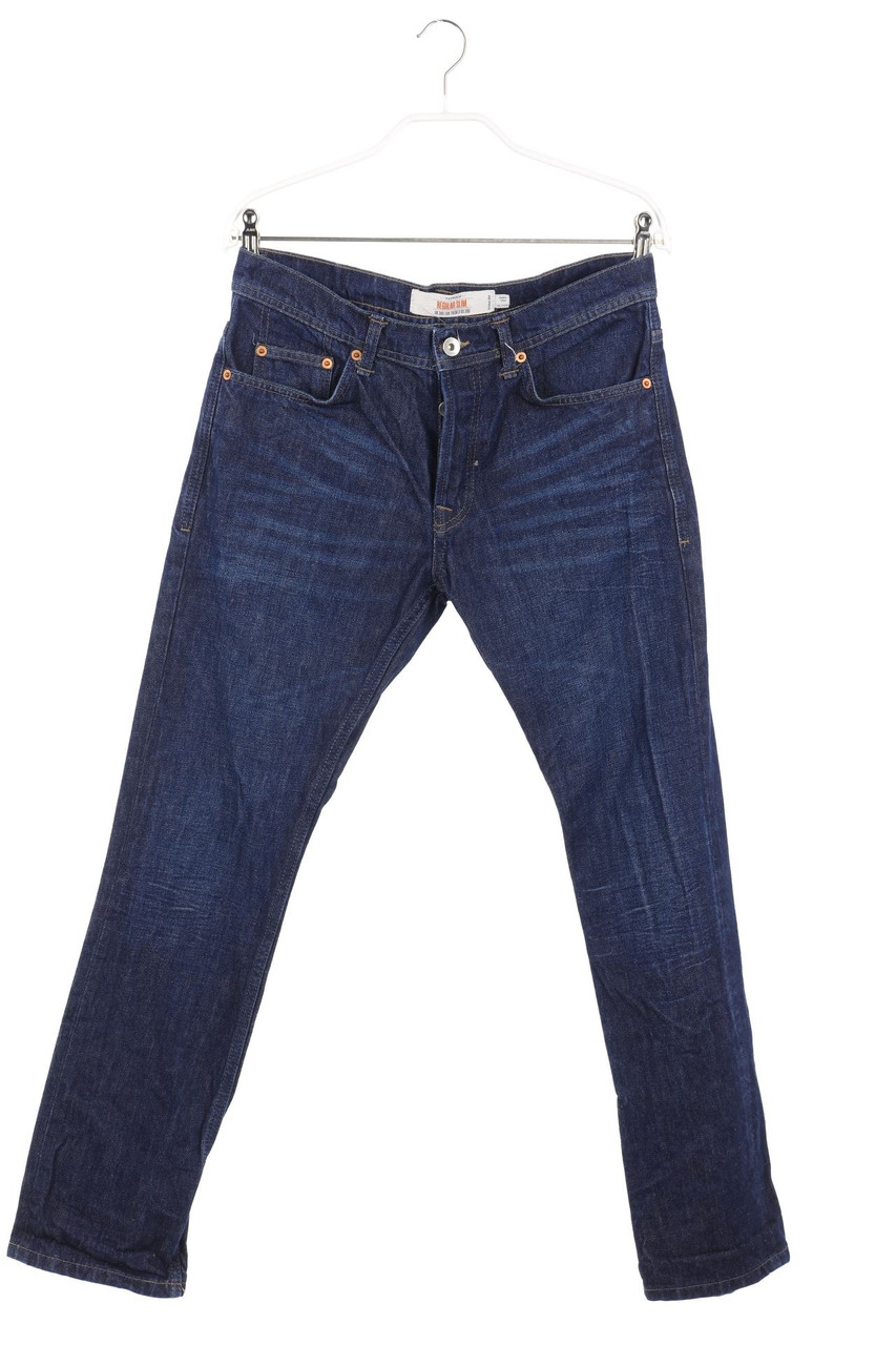 TOPMAN - Dark Denim Slim-Jeans mit Logo-Patch - S